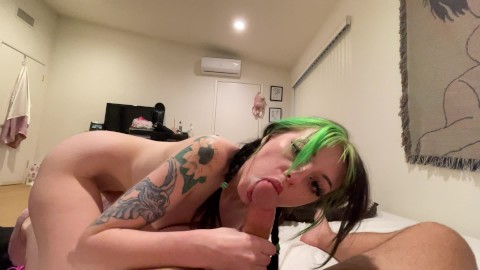 Goth Kız Arkadaş Wakes Sen Yukarı İle Sabah Seks
