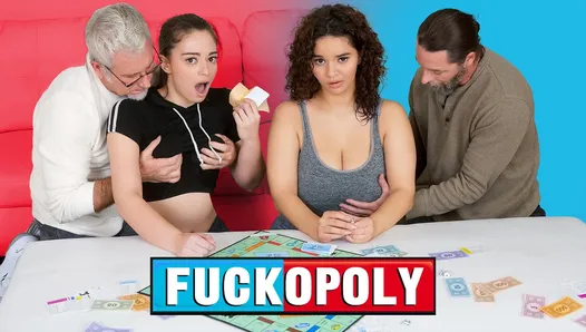 üvey kızları sophia burns &crystal chase oyun sırasında üvey babalarla çıldırıyor - daughterswap